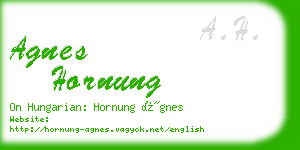 agnes hornung business card